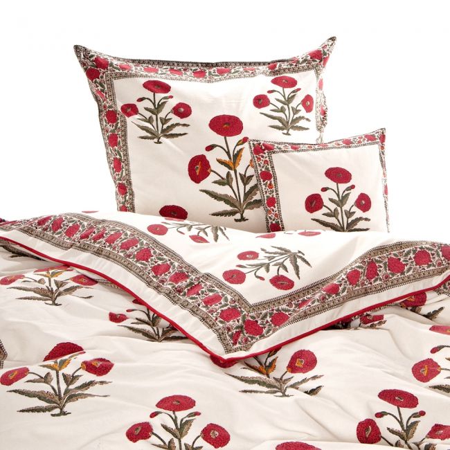 Bettbezug Poppy Flower, hier abgebildet mit 2 Kissen
