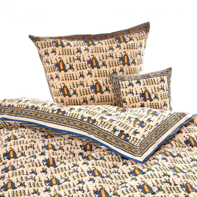 Bettbezug Moghul Elefant, hier abgebildet mit 2 Kissen