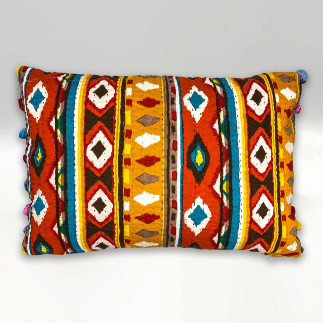 Besticktes Kissen Swat Yellow