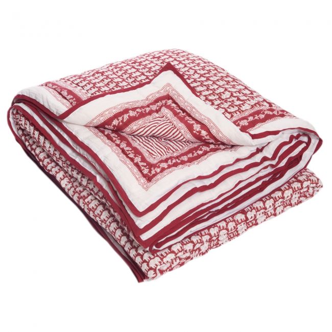 Quilt Little Elephant red