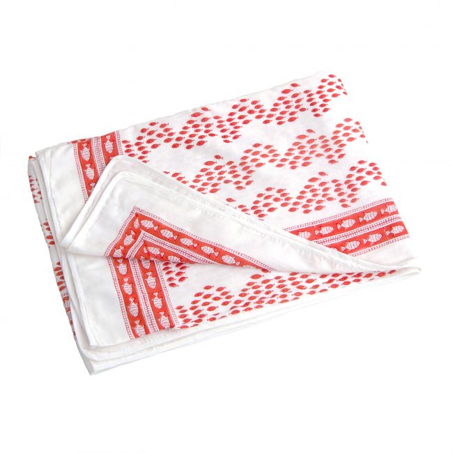 Herrlich leichte Sommerzudecke mit Fische Print!